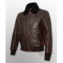 Leather Jacket G-1/AG - Collar "BROWN"